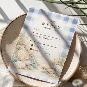Elegant Seaside Shell Wedding 出欠カード