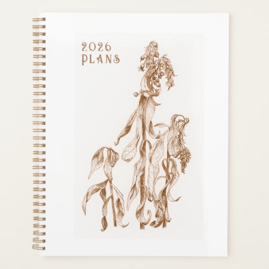 Elegant Seasonal Botanical Ink Art  2026  プランナー手帳 (正面)