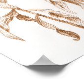 Elegant Seasonal Botanical Ink Art  Wall Poster ポスター (角)