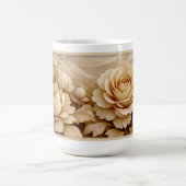 Elegant Sepia Rose Garden Floral Art コーヒーマグカップ (中央)