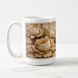 Elegant Sepia Rose Garden Floral Art コーヒーマグカップ