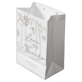 Elegant Sepia Wedding Welcome Medium Gift Bag ミディアムペーパーバッグ (正面アングル)