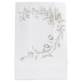 Elegant Sepia Wedding Welcome Medium Gift Bag ミディアムペーパーバッグ (裏面)