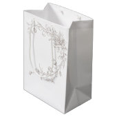 Elegant Sepia Wedding Welcome Medium Gift Bag ミディアムペーパーバッグ (裏面アングル)