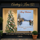 Elegant Serene Scene featuring Christmas lights  カード