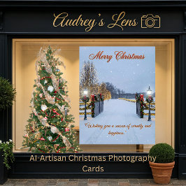 Elegant Serene Scene featuring Christmas lights  カード