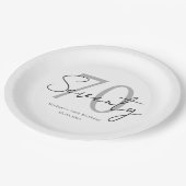 Elegant Seventieth Birthday Paper Plate Minimalist ペーパープレート (アングル)