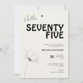 Elegant Seventy Five Bold Typography 75th Birthday 招待状 (正面)