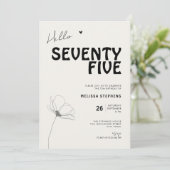 Elegant Seventy Five Bold Typography 75th Birthday 招待状 (スタンド正面)