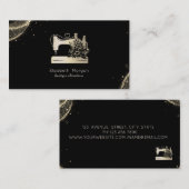 Elegant Sewing Machine Seamstress Gold Dust Black 名刺 (正面/裏面)