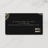 Elegant Sewing Machine Seamstress Gold Dust Black 名刺 (裏面)