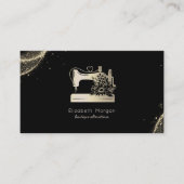 Elegant Sewing Machine Seamstress Gold Dust Black 名刺 (正面)