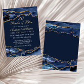 Elegant Shades of Blue Birthday Party Invitation 招待状