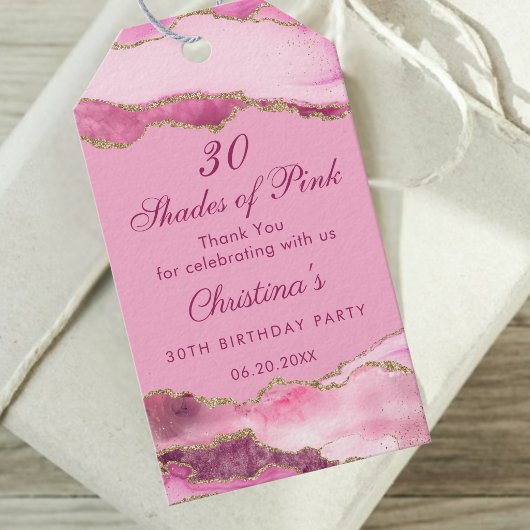 Elegant Shades of Pink Birthday Party  ギフトタグ