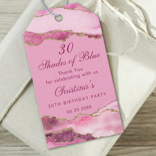 Elegant Shades of Pink Birthday Party ギフトタグ