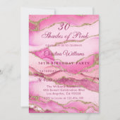 Elegant Shades of Pink Birthday Party  招待状 (正面)