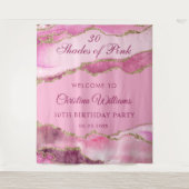 Elegant Shades of Pink Birthday Party Backdrop タペストリー (正面)