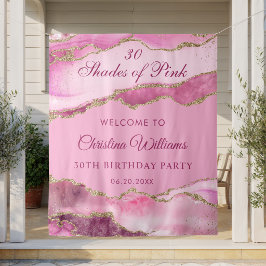 Elegant Shades of Pink Birthday Party Backdrop タペストリー