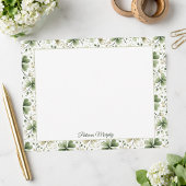 Elegant Shamrock Botanical Notecard | Personalized ノートカード