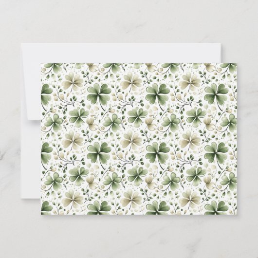 Elegant Shamrock Botanical Notecard | Personalized ノートカード (裏面)