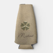 Elegant  Shamrock Patrick's Day Leather ボトルクーラー (正面)