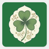 Elegant Shamrock St Patrick’s Day - Autocolante スクエアシール (正面)