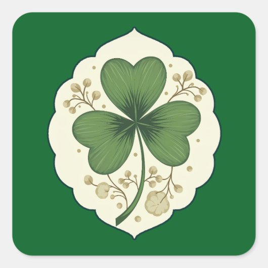 Elegant Shamrock St Patrick’s Day - Autocolante スクエアシール (正面)