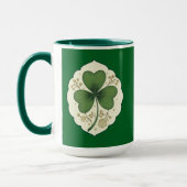 Elegant Shamrock St Patrick’s Day - caneca マグカップ (左)
