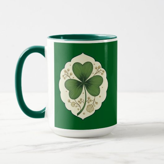 Elegant Shamrock St Patrick’s Day - caneca マグカップ (左)