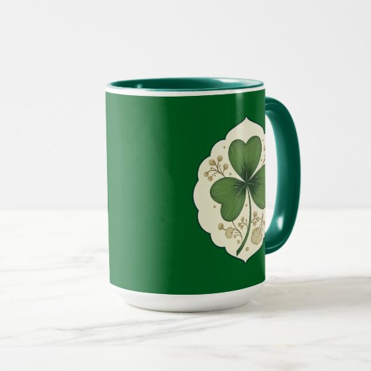Elegant Shamrock St Patrick’s Day - caneca マグカップ (正面右)