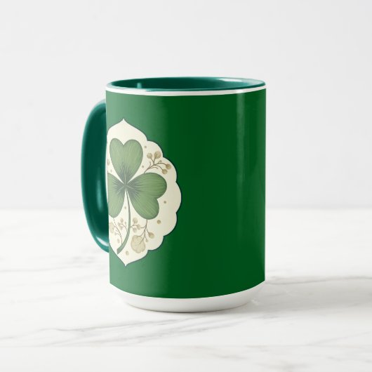 Elegant Shamrock St Patrick’s Day - caneca マグカップ (正面左)