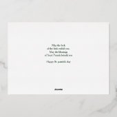 Elegant Shamrock St. Patrick's Day Family photo 箔シーズンカード (裏面)