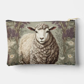 Elegant Sheep Lavender Flower Background アクセサリーポーチ (裏面)