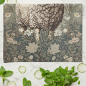 Elegant Sheep Lavender Flower Background キッチンタオル (折り畳み)