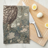 Elegant Sheep Lavender Flower Background キッチンタオル (四つ折り)