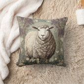 Elegant Sheep Lavender Flower Background クッション (ブランケット)