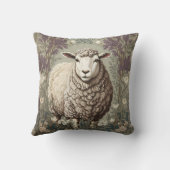 Elegant Sheep Lavender Flower Background クッション (裏面)