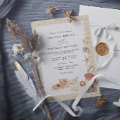 Elegant Shells Beach Sea Sand QR Code Wedding 招待状