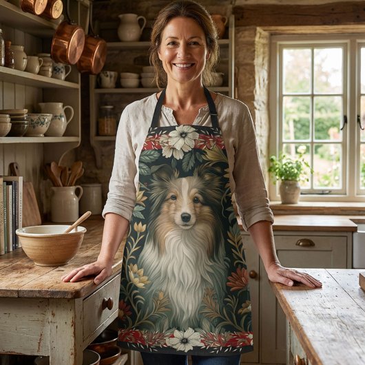 Elegant Sheltie Shetland Sheepdog Country Style エプロン