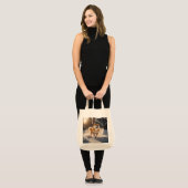 Elegant Shiba Inu Grocery Tote Bag トートバッグ (正面(モデル))