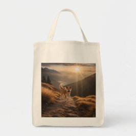 Elegant Shiba Inu Grocery Tote Bag トートバッグ