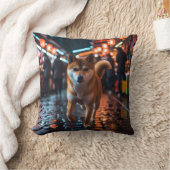 Elegant Shiba Inu Throw Pillow クッション (ブランケット)