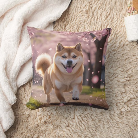 Elegant Shiba Inu Throw Pillow クッション (ブランケット)