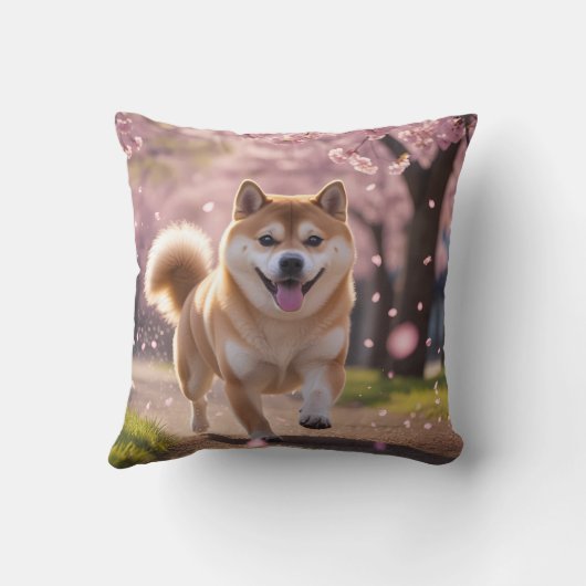 Elegant Shiba Inu Throw Pillow クッション (裏面)