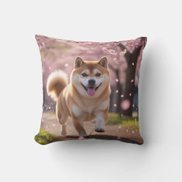 Elegant Shiba Inu Throw Pillow クッション