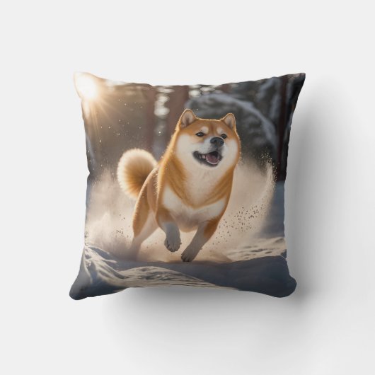 Elegant Shiba Inu Throw Pillow クッション (裏面)