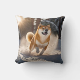 Elegant Shiba Inu Throw Pillow クッション