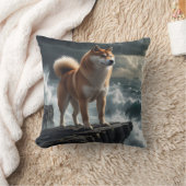 Elegant Shiba Inu Throw Pillow クッション (ブランケット)