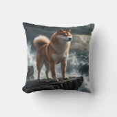 Elegant Shiba Inu Throw Pillow クッション (正面)