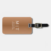 Elegant Shiny Bronze Square Background ラゲッジタグ (正面横)